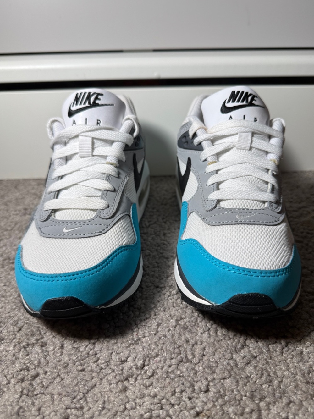 Nike Low-Top Sneakers in White, Gray & Blue-Teal